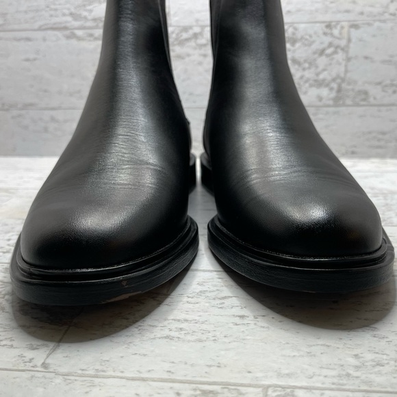 New Woman By Common Project Black Leather Pull Tab Chelsea Boots 38257547 - Picture 6 of 16